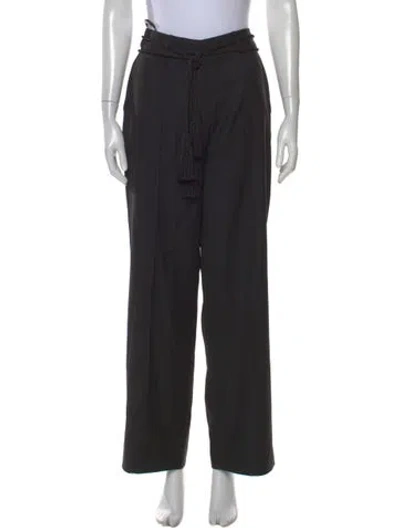 Pre-owned Posse Wool Wide Leg Pants In Black