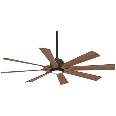 Possini Euro Design 60" Possini Defender Matte Black Damp Led Ceiling Fan With Remote