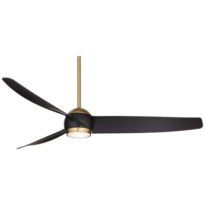Possini Euro Design 60" Possini Euro Stresa Brass And Matte Black Led Fan With Remote