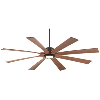 Possini Euro Design 70" Possini Defender Bronze Koa Led Large Damp Ceiling Fan With Remote