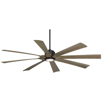 Possini Euro Design 70" Possini Defender Matte Black Damp Rated Led Ceiling Fan