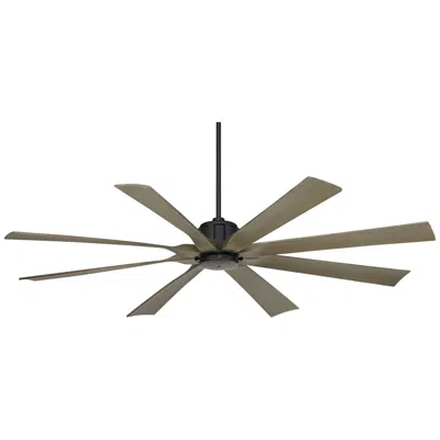 Possini Euro Design 70" Possini Euro Defender Matte Black Oak Large Remote Ceiling Fan
