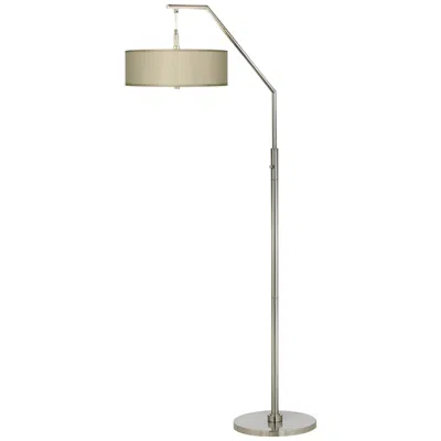 Possini Euro Design 71 1/2" Nickel And Sesame Modern Arc Floor Lamp