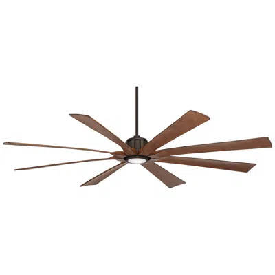 Possini Euro Design 80" Possini Euro Defender Bronze Koa Led Large Ceiling Fan With Remote