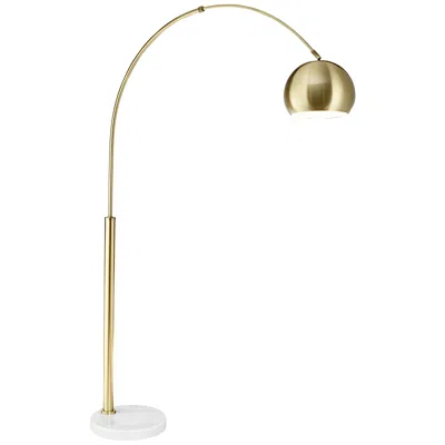 Possini Euro Design Basque White Marble And Gold Modern Arc Floor Lamp