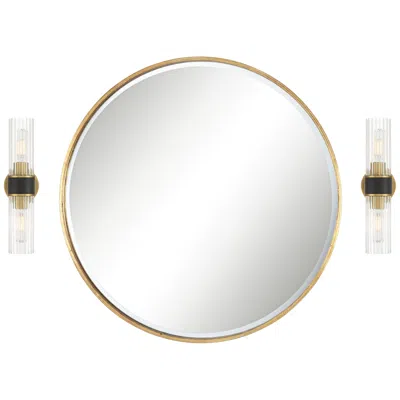 Possini Euro Design Bath Kit: Possini Euro Idyll Wall Sconces W/uttermost Mayfair Wall Mirror