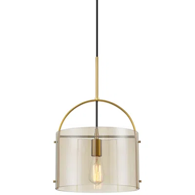 Possini Euro Design Ibarra 11 3/4" Wide Soft Gold And Cognac Glass Mini Pendant