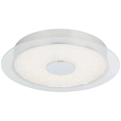 Possini Euro Design Possini Crystal Sand 16" Glass And Chrome Led Modern Ceiling Light
