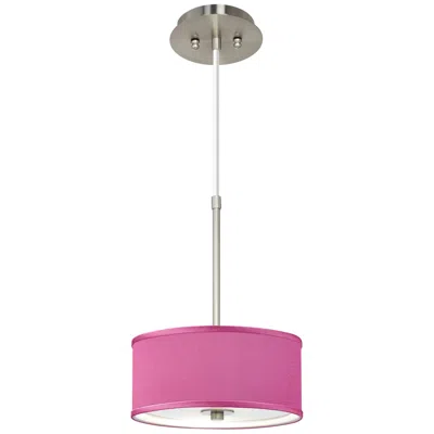Possini Euro Design Possini Euro 10 1/4" Wide Faux Silk Pink Orchid Modern Mini Pendant