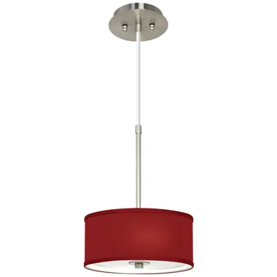 Possini Euro Design Possini Euro 10 1/4" Wide Textured Faux Silk Red Mini Pendant