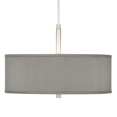 Possini Euro Design Possini Euro 16" Wide Gray Textured Drum Modern Pendant Chandelier