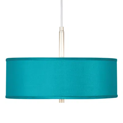 Possini Euro Design Possini Euro 16" Wide Modern Teal Blue Drum Pendant Chandelier