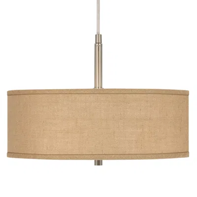 Possini Euro Design Possini Euro 16" Wide Modern Woven Burlap Pendant Chandelier