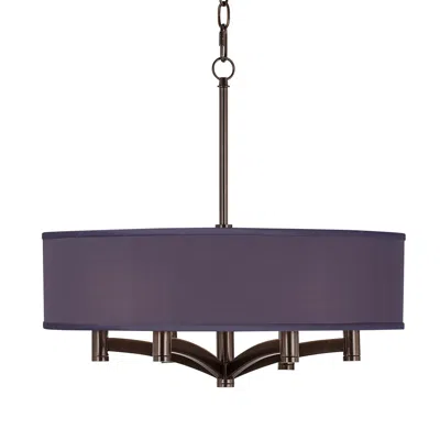 Possini Euro Design Possini Euro 20" Eggplant Purple 6-light Bronze Pendant Chandelier