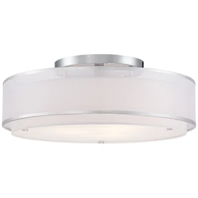 Possini Euro Design Possini Euro 20" Wide Double Organza Shade Modern Ceiling Light