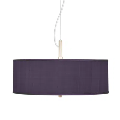 Possini Euro Design Possini Euro 20" Wide Textured Faux Silk Eggplant Purple Pendant