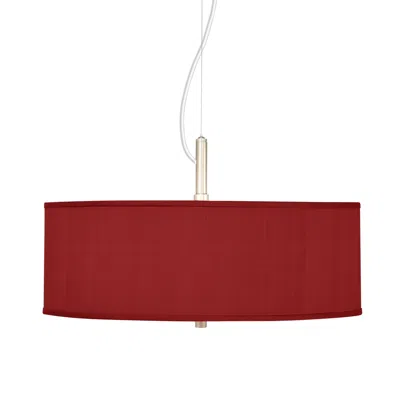 Possini Euro Design Possini Euro 20" Wide Textured Faux Silk Red Shade Pendant Chandelier