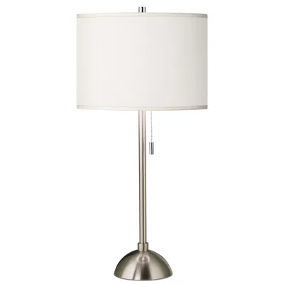 Possini Euro Design Possini Euro 28" Cream Faux Silk And Brushed Nickel Modern Table Lamp
