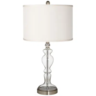 Possini Euro Design Possini Euro 28" Cream Faux Silk Shade Apothecary Glass Table Lamp