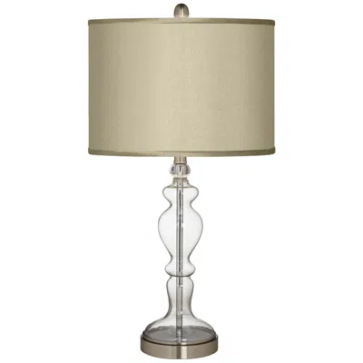 Possini Euro Design Possini Euro 28" Sesame Faux Silk Apothecary Clear Glass Table Lamp