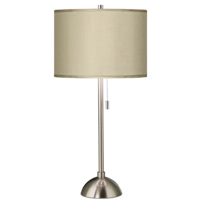 Possini Euro Design Possini Euro 28" Taupe Faux Silk And Brushed Nickel Modern Table Lamp