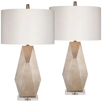 Possini Euro Design Possini Euro 32 1/2" Champagne Gold Geometric Table Lamps Set Of 2