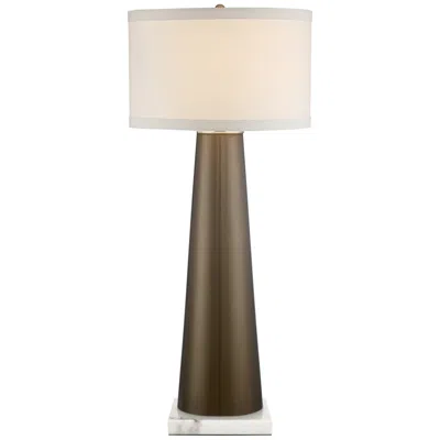 Possini Euro Design Possini Euro 36" High Gold Glass Lamp With Square White Marble Riser In Green