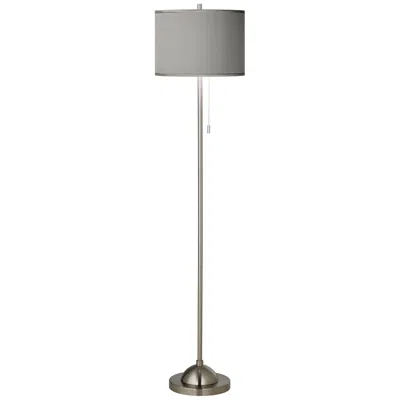 Possini Euro Design Possini Euro 62" Gray And Brushed Nickel Pull Chain Floor Lamp