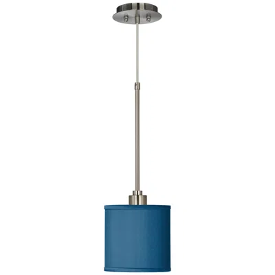 Possini Euro Design Possini Euro 7" Wide Blue Faux Silk Shade Mini Pendant Light