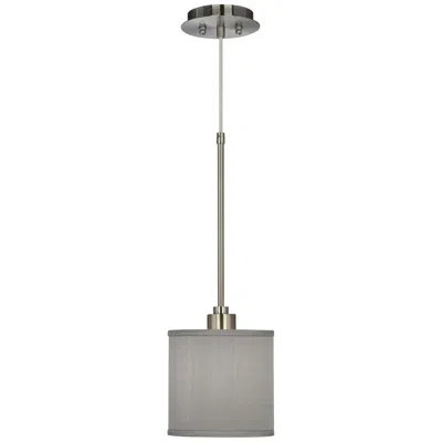 Possini Euro Design Possini Euro 7" Wide Gray Textured Faux Silk Mini Pendant Light