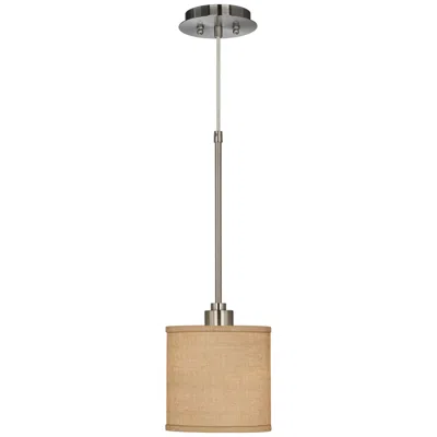 Possini Euro Design Possini Euro 7" Wide Woven Burlap Drum Mini Pendant Light