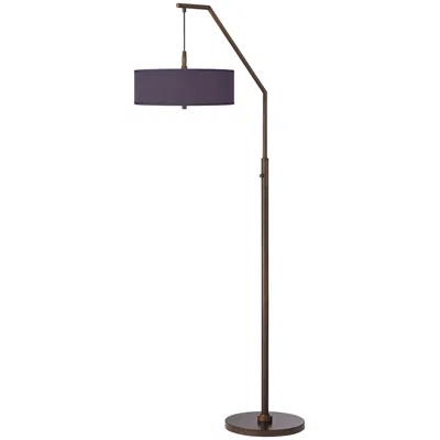 Possini Euro Design Possini Euro 71 1/2" Eggplant Purple Bronze Downbridge Arc Floor Lamp