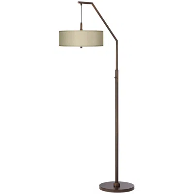 Possini Euro Design Possini Euro 71 1/2" Sesame Shade Bronze Downbridge Arc Floor Lamp