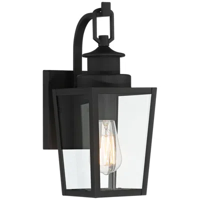 Possini Euro Design Possini Euro Ackerly 14" Textured Black Outdoor Lantern Wall Light