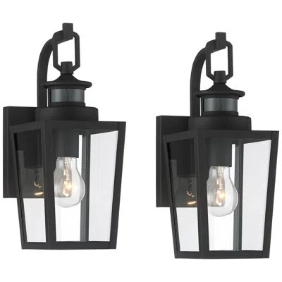 Possini Euro Design Possini Euro Ackerly 14"h Motion Sensor Outdoor Wall Light Set Of 2
