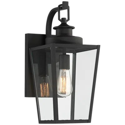 Possini Euro Design Possini Euro Ackerly 17 1/4" High Textured Black Outdoor Wall Light