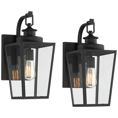 Possini Euro Design Possini Euro Ackerly 17 1/4"h Black Outdoor Wall Light Set Of 2