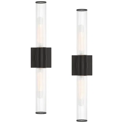 Possini Euro Design Possini Euro Adelina 24 1/4" Wide Black 2-light Bath Light Set Of 2