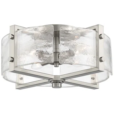 Possini Euro Design Possini Euro Adri 16 3/4"w Brushed Nickel Water Glass Ceiling Light