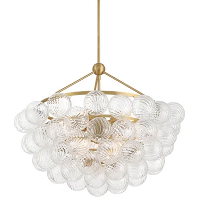 Possini Euro Design Possini Euro Albaro 27"w Gold And Fluted Glass 9-light Pendant Light
