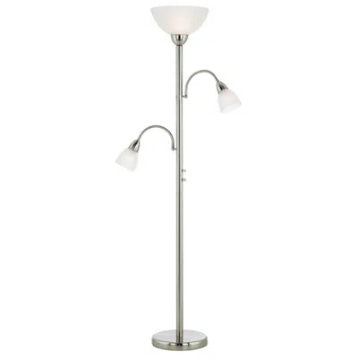 Possini Euro Design Possini Euro Alexei 72" Brushed Nickel Gooseneck Torchiere Floor Lamp