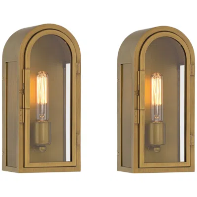 Possini Euro Design Possini Euro Alys 13" High Aged Brass Wall Sconce Set Of 2