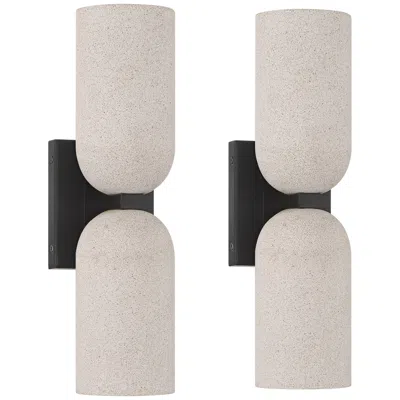 Possini Euro Design Possini Euro Amalfi 15"h Cement 2-light Led Wall Sconce Set Of 2