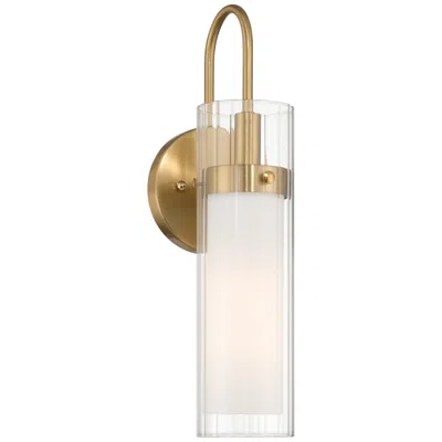 Possini Euro Design Possini Euro Anara 15 1/2" High Soft Gold Fluted Glass Wall Sconce