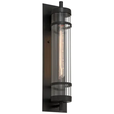 Possini Euro Design Possini Euro Andar 22" High Black And Fluted Glass Outdoor Wall Light