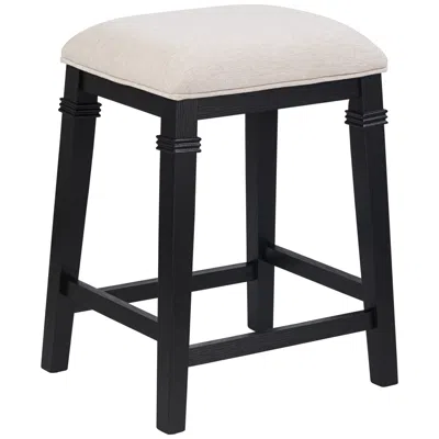 Possini Euro Design Possini Euro Arabella 25 1/2" High Black Ecru Backless Counter Stool
