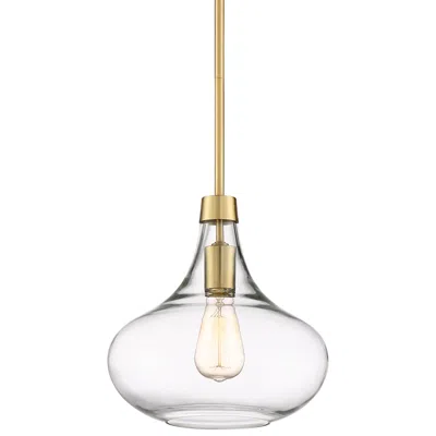 Possini Euro Design Possini Euro Asni 11" Wide Antique Gold And Glass Modern Mini Pendant