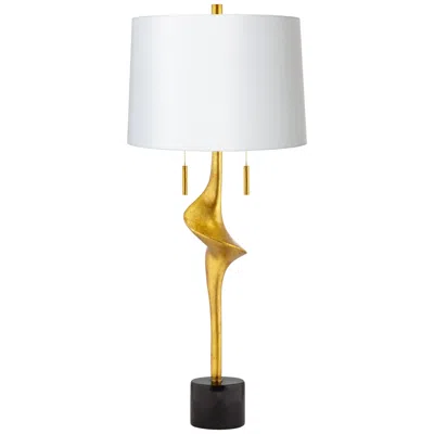Possini Euro Design Possini Euro Athena 35 1/2" White Shade Gold Leaf Modern Table Lamp