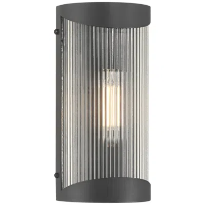 Possini Euro Design Possini Euro August 11"h Textured Black And Glass Outdoor Wall Light