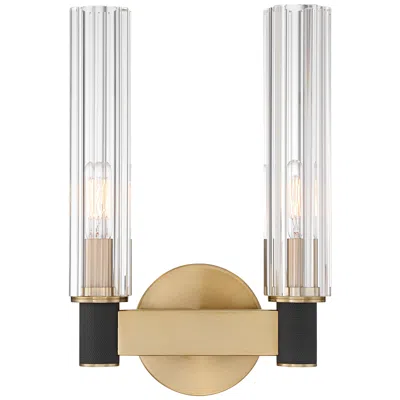 Possini Euro Design Possini Euro Augustine 13 1/4" High Warm Brass 2-light Wall Sconce